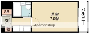 大阪府箕面市粟生間谷西7丁目【マンション】の間取り