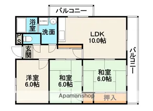 宮の前グリーンハイツ【3階】の間取り
