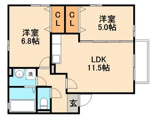 マナーズエム【1階】の間取り