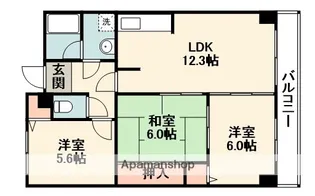 ハイツ桃山Ⅱ【3階】の間取り