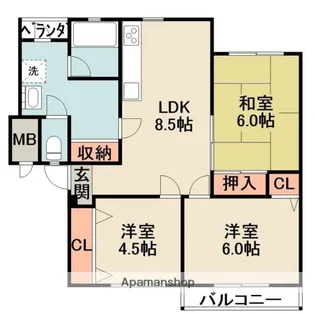 大阪府豊中市新千里北町1丁目【マンション】の間取り