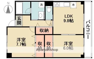 I CUBE南千里【6階】の間取り