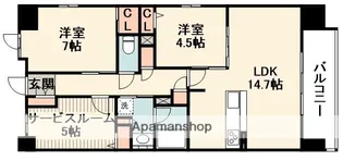エスリード箕面船場阪大前【5階】の間取り
