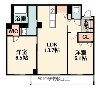 大阪府吹田市山田東4丁目【マンション】の間取り