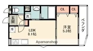 グランディール豊川【1階】の間取り