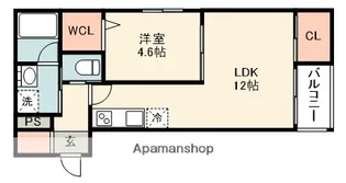 CHATON美穂ヶ丘【1階】の間取り