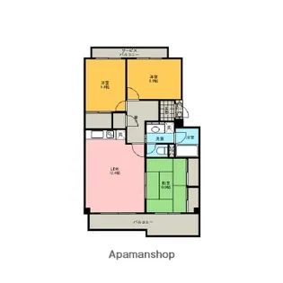 大阪府吹田市山田東1丁目【マンション】の間取り