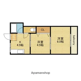 コーポ三原【302号室】の間取り