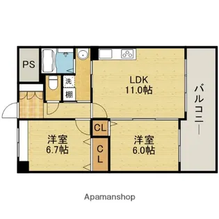 エスタブレ ヤマキ【201号室】の間取り