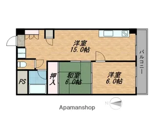 プレジデント今里【4階】の間取り