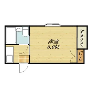 リバティー中央【2B号室】の間取り