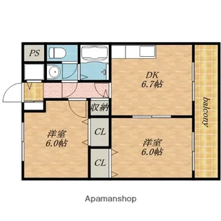 グランデージ今里【10階】の間取り