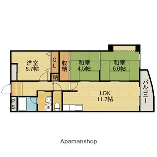 セレニティ巽【1階】の間取り