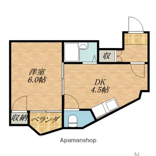 玉造クローバーハイツ【3階】の間取り