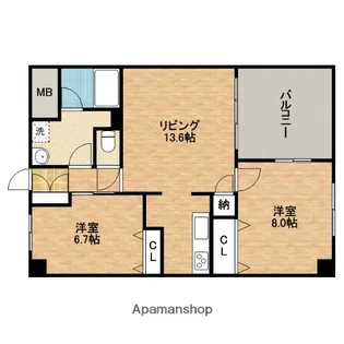 ラフルール【5階】の間取り