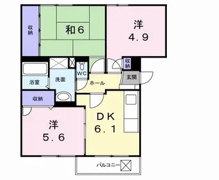ヴェスタIN盾津【305号室】の間取り