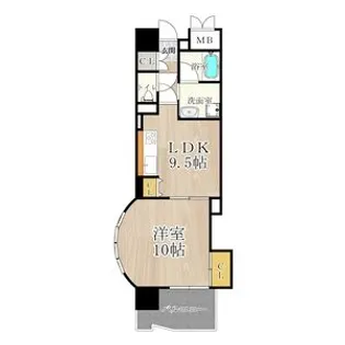 マスターズレジデンス道頓堀II【701号室】の間取り