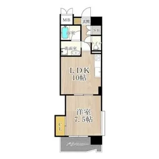 マスターズレジデンス道頓堀Ⅲ【8階】の間取り