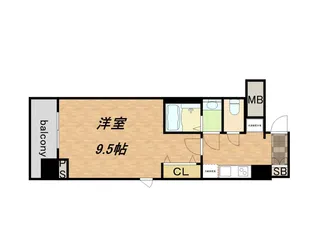 コンフォリア心斎橋EAST【9階】の間取り