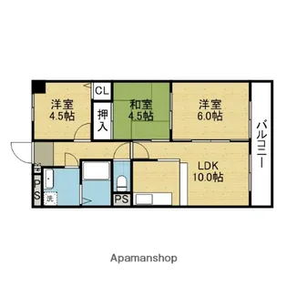 ツインコートM【6階】の間取り