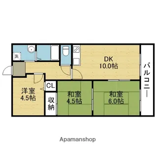 サンリッツ巽【1階】の間取り
