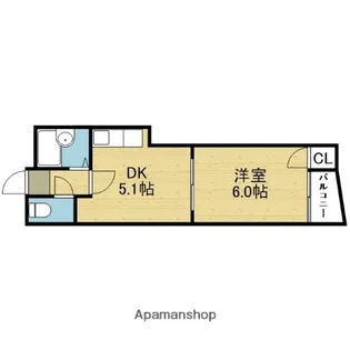 ベル・タツミ【6階】の間取り