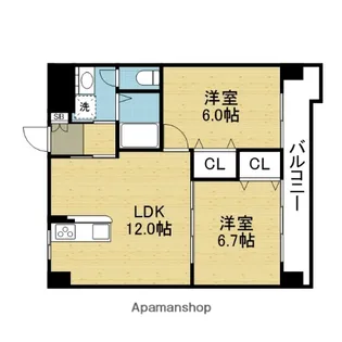 エタニティⅢ高井田【2階】の間取り