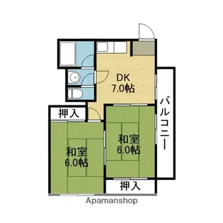 グランドライン勝山【5階】の間取り