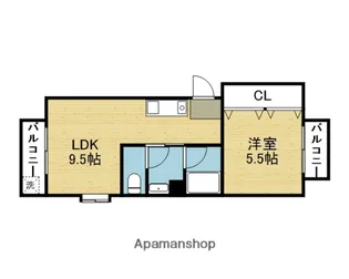 エスタシオン甲子【203号室】の間取り