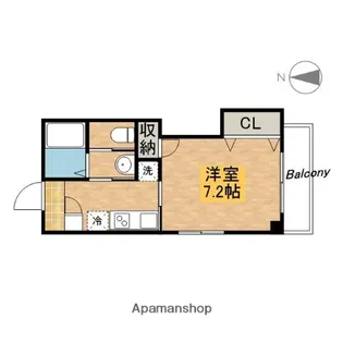 ヒルズ5谷町【411号室】の間取り