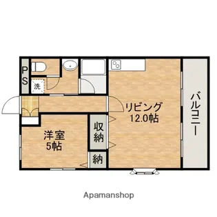 シャトー法円坂【5階】の間取り