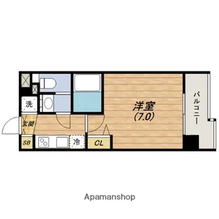 スワンズシティ谷町モデルノ【9階】の間取り