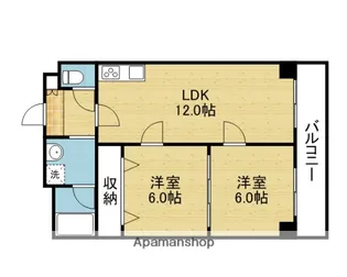 2LDKの間取り画像