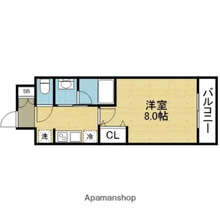 クオーレ玉造【3階】の間取り