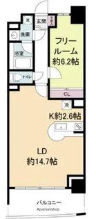 セレッソコート上本町EAST【7階】の間取り