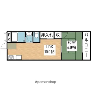 グリーンハイツ竜田【3階】の間取り