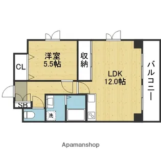 ベルドムール東横堀【401号室】の間取り