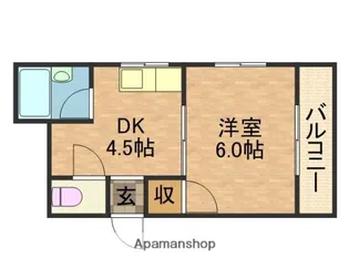 シャルマンしぎの【202号室】の間取り