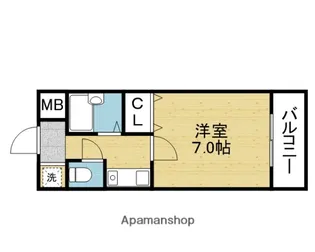 グランデージ今里【7階】の間取り