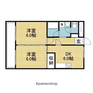 布亀マンション【707号室】の間取り