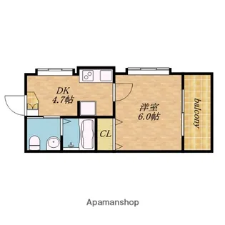 コンチネンタル東小橋【7階】の間取り