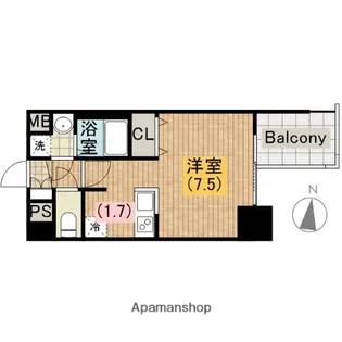 レオンコンフォート上本町【1005号室】の間取り