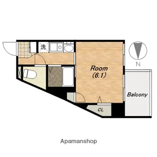 エステムコート四天王寺夕陽丘【4階】の間取り