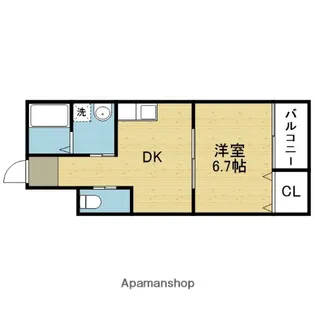 サンコート勝山【201号室】の間取り