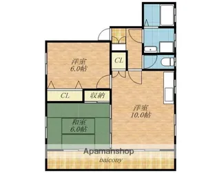 エルシャイン光【402号室】の間取り
