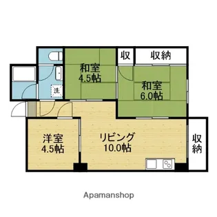 大川ハイツ【3階】の間取り