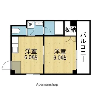 新礒田マンション【202号室】の間取り