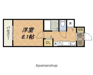 プレサンス大阪城公園パークプレイス【206号室】の間取り