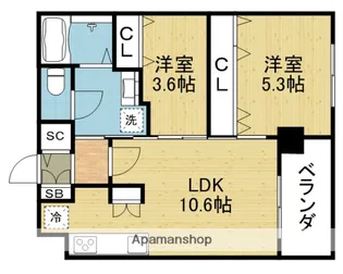 サンブライト今里【4階】の間取り