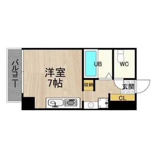 パークモダン高井田【708号室】の間取り